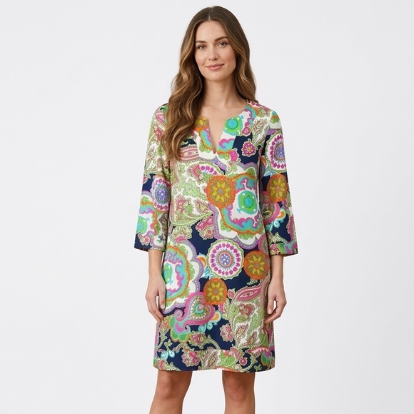 Jude Connally Colorful Paisley Print Dress women’s small
